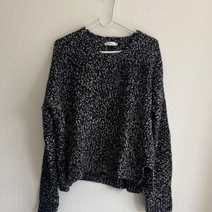 Vince Black and White Marled Crewneck Sweater